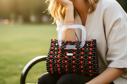 کیف پرحجم مرواریدی دست ساز _ خاص و شیک